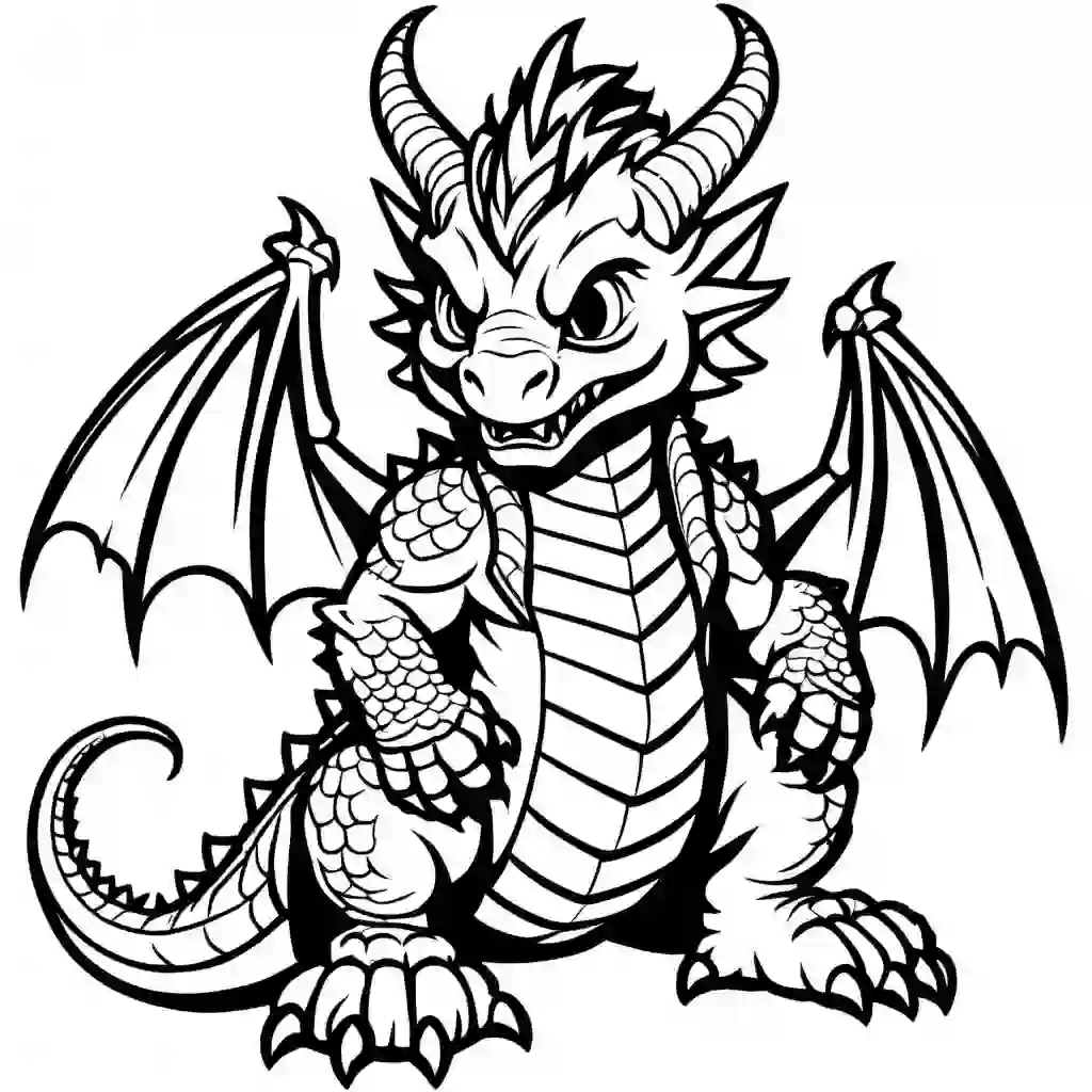 Dwarf Dragon coloring pages